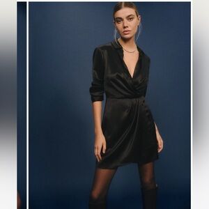 Reformation Black Alaine Dress